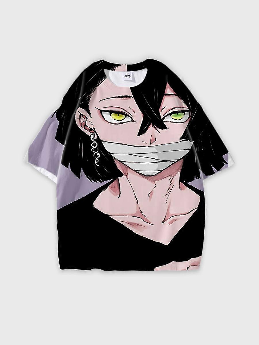 T-shirt round neck Character Pattern loose short sleeve P3283