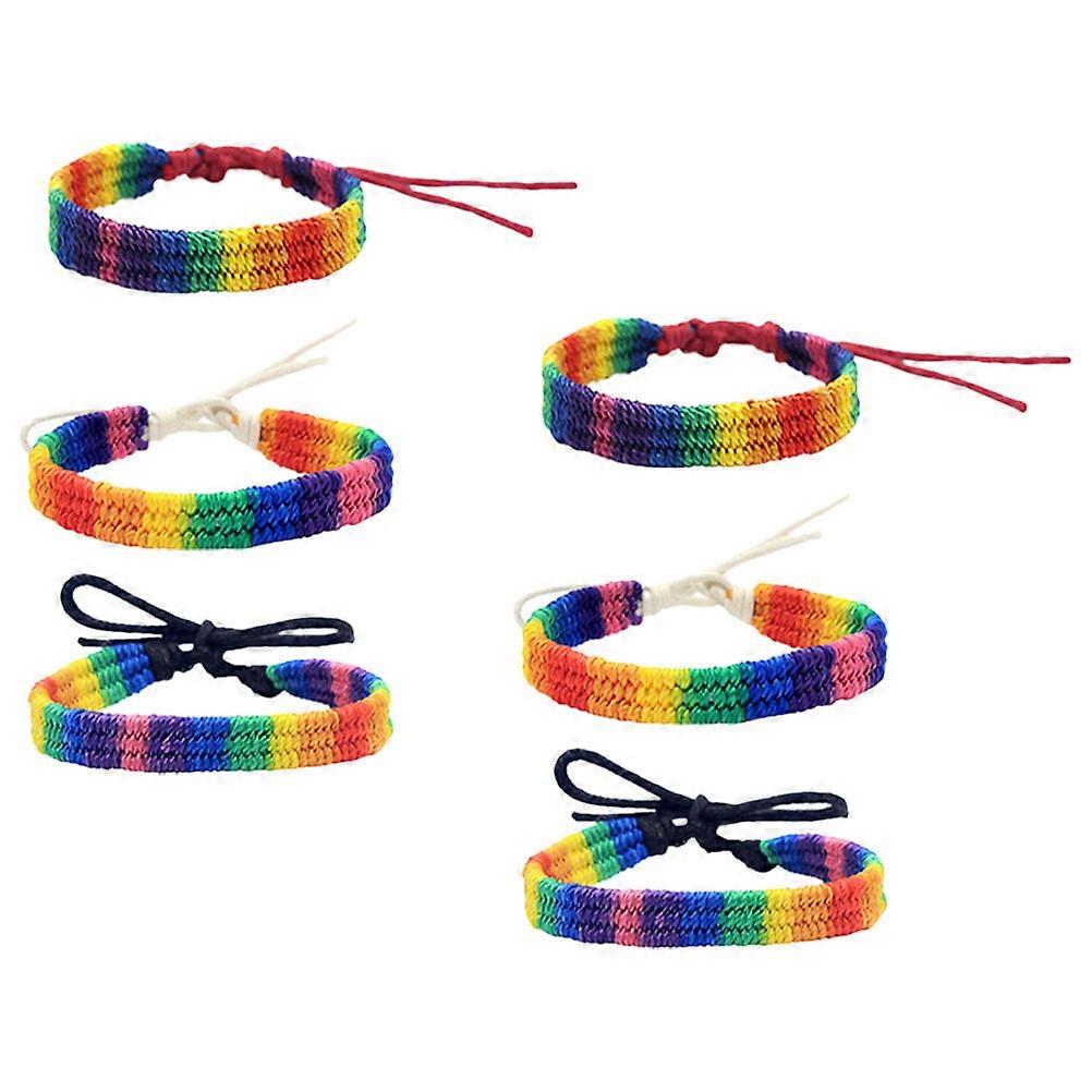 Pride Bracelet Cotton 6Pcs Assorted Color Pride Attitude for Decor
