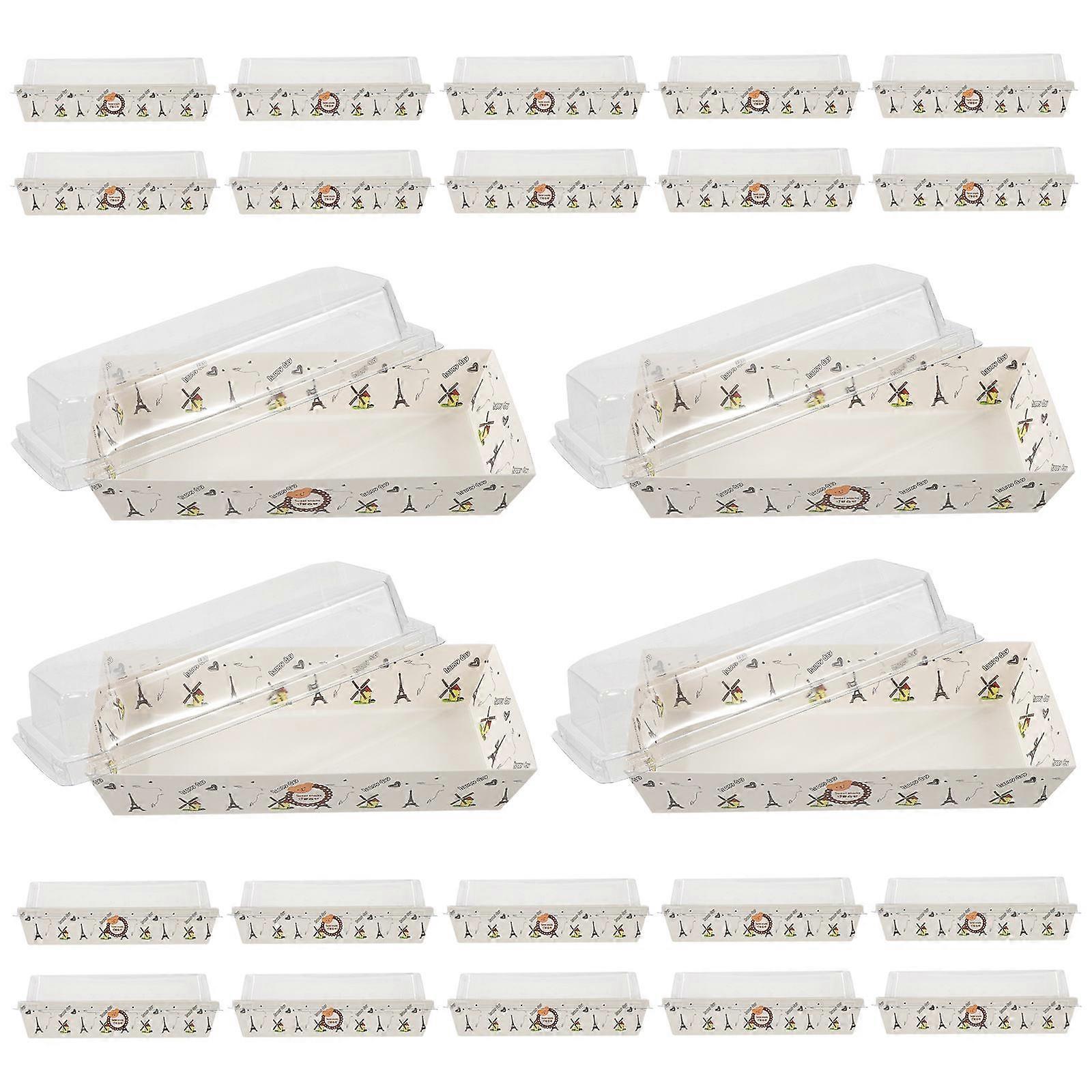 Cake Boxes For Cake Portions Swiss Roll Container Lightweight Design Personal Use Baking Preservation 100Pcs