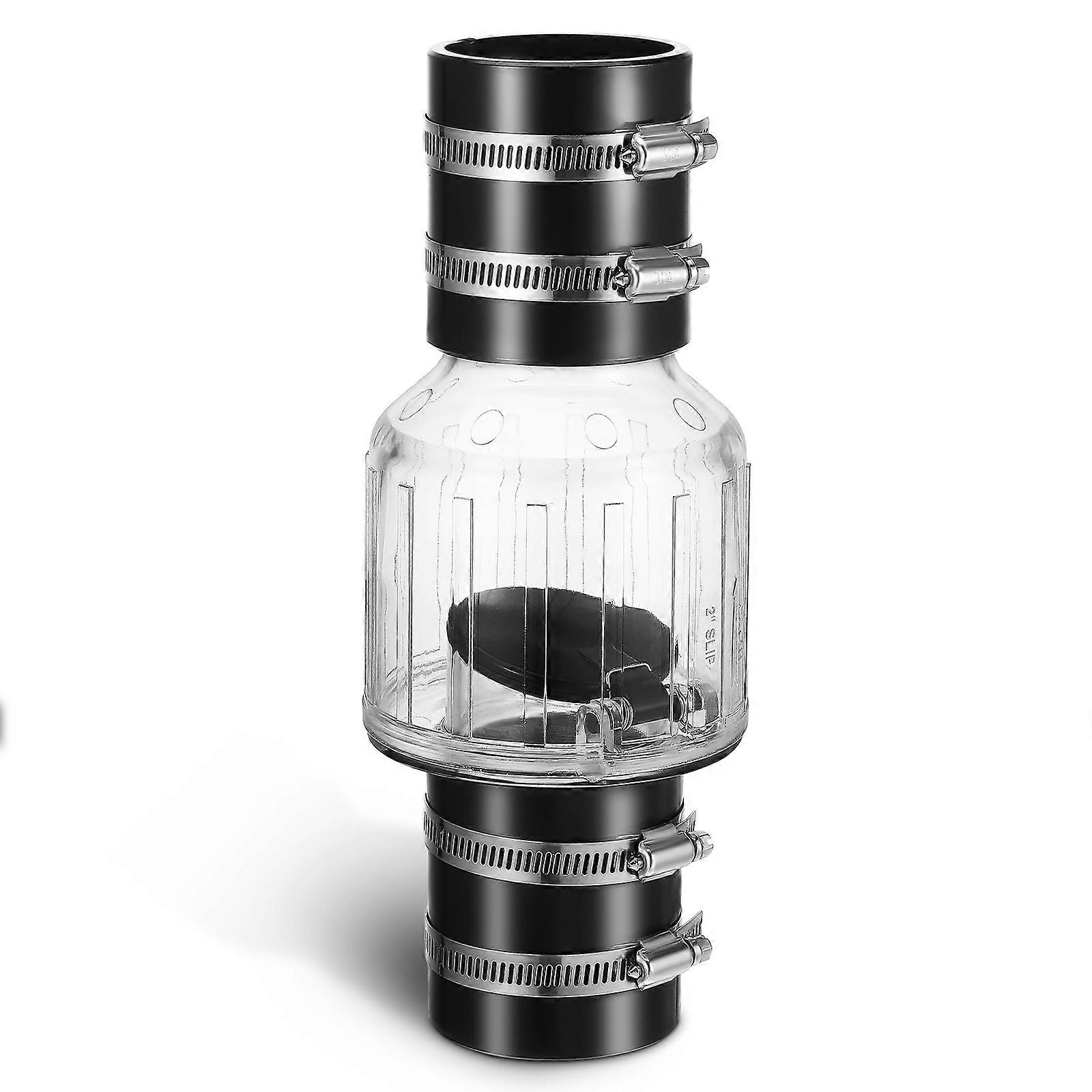 Sump Pump Check Valve for Aquarium with Backflow Prevention Quiet Operation Black ABS 2 Inch