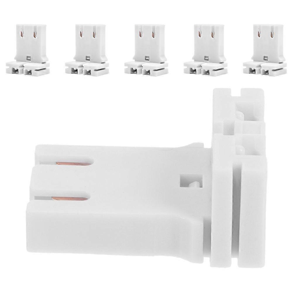Fluorescent Lamp Holder for Home Use White PC Material T12 Compatibility Stylish U Shaped Design 6 Pieces