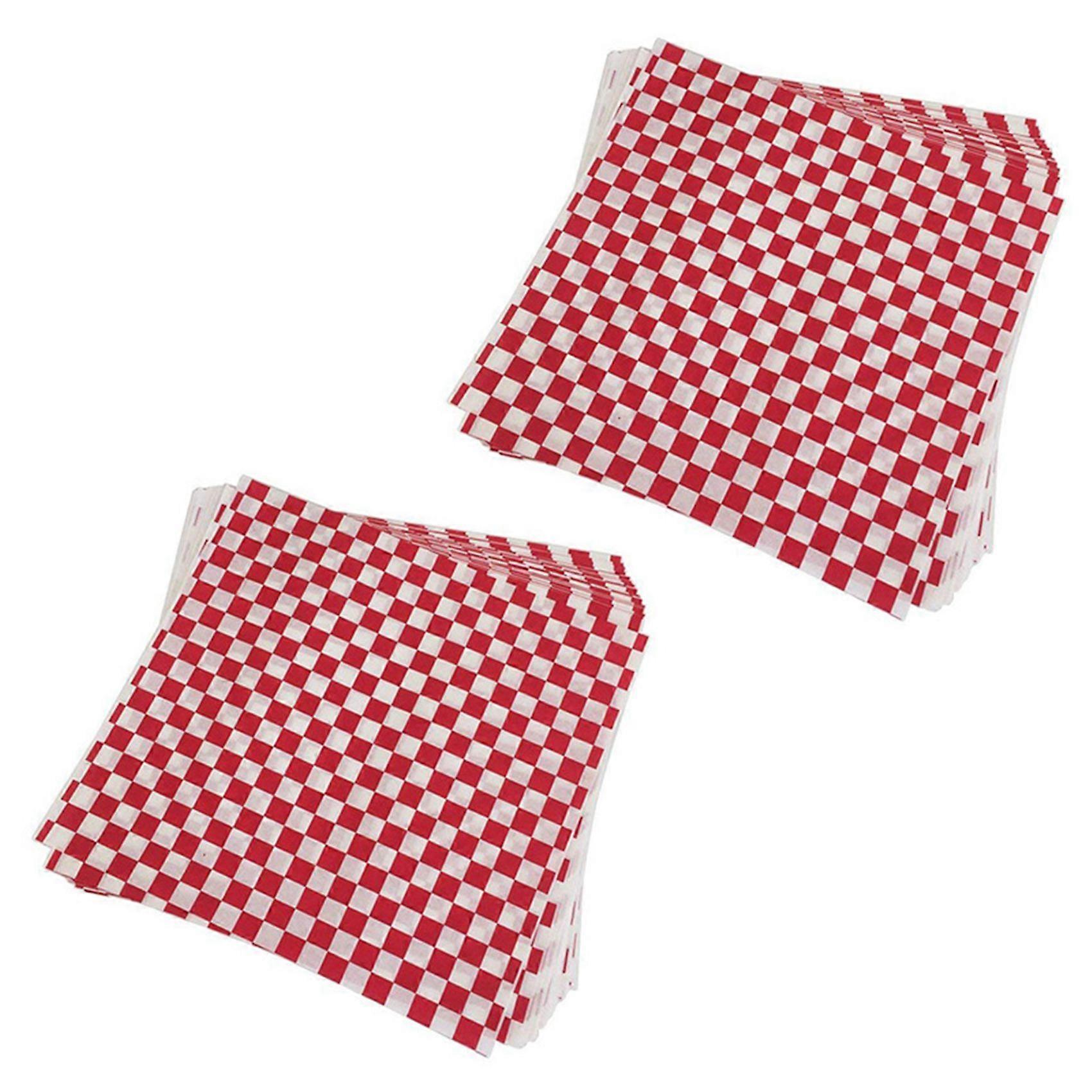 200 PCS checkered candy basket liner Food Wrap Papers, Fat Repellent, Sandwich Burger Packing, Red a