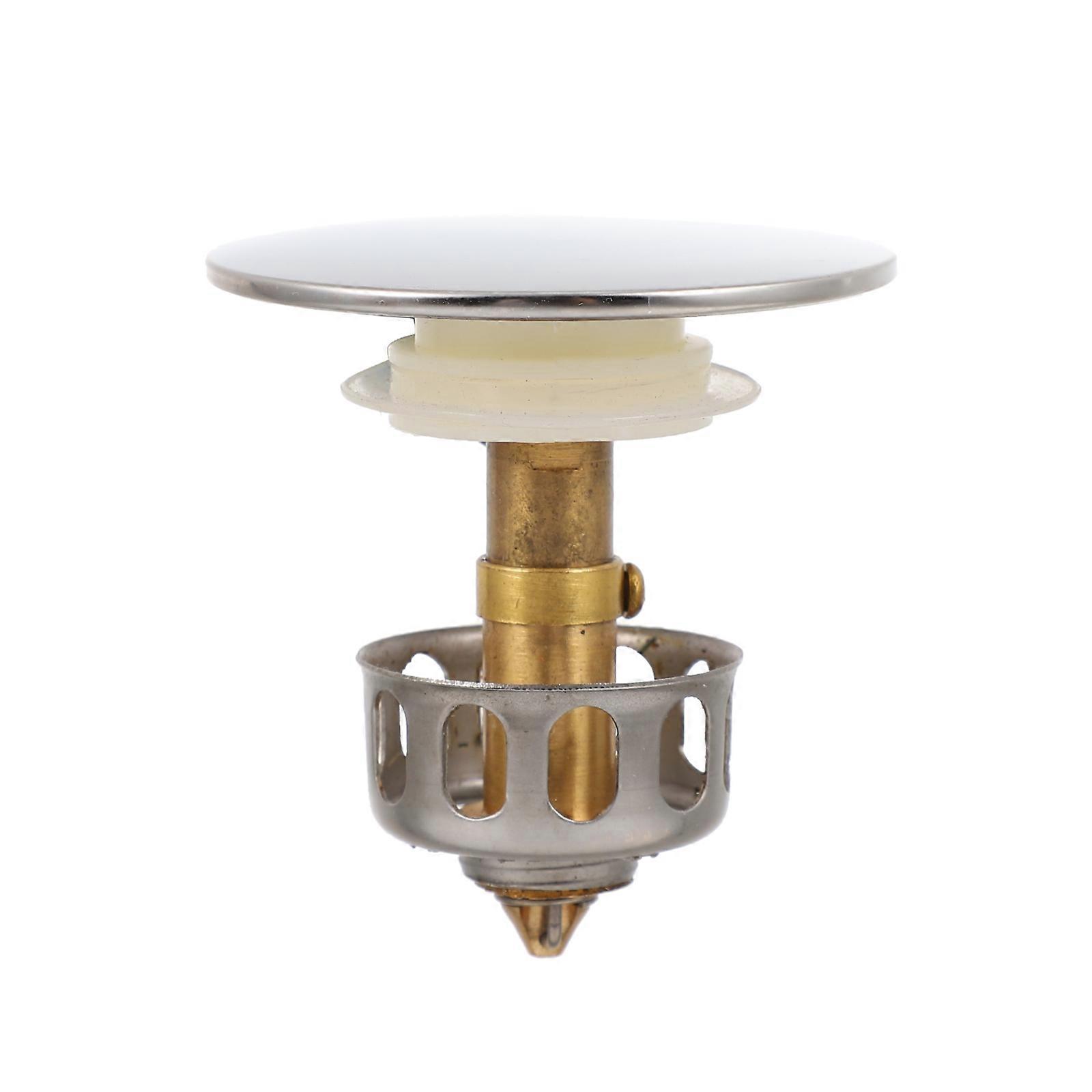 Pop Up Bathroom Drain Plug with Clogging Filter, Durable Sink Stopper, Hair Catcher Strainer for Easy Cleaning