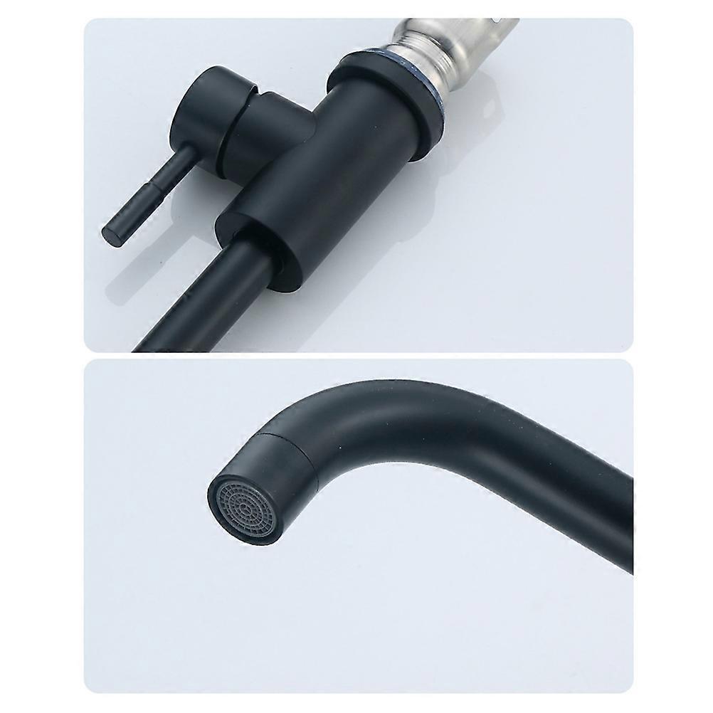 Rotatable Kitchen Sink Faucet In Black Stoving Varnish Style For Bathroom Basin High Temperature And Pressure Resistance 1Pack