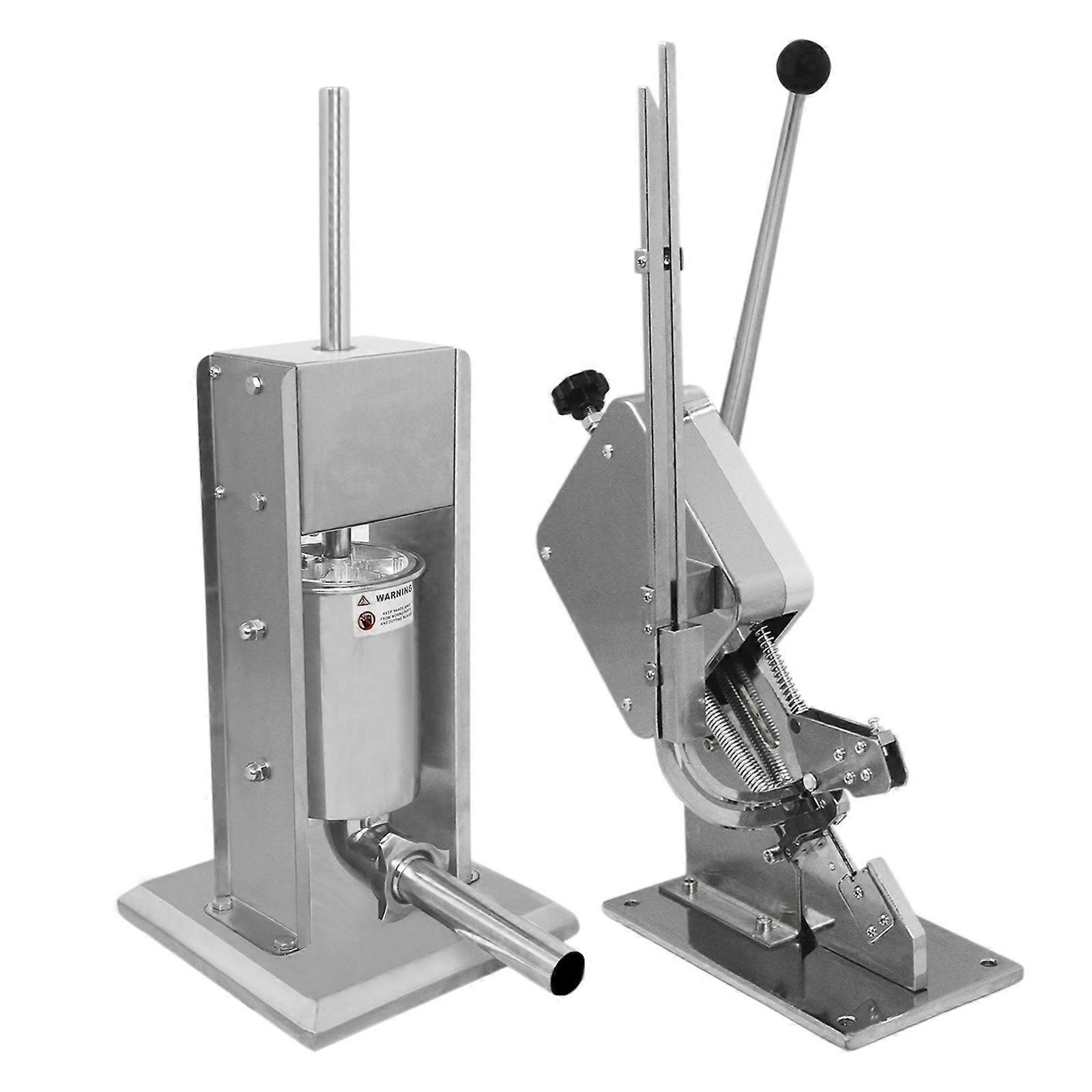 Sausage Stuffer And Clipper Set Vertical Machine - 3L Meat Stuffing Maker Kit With 5 Size