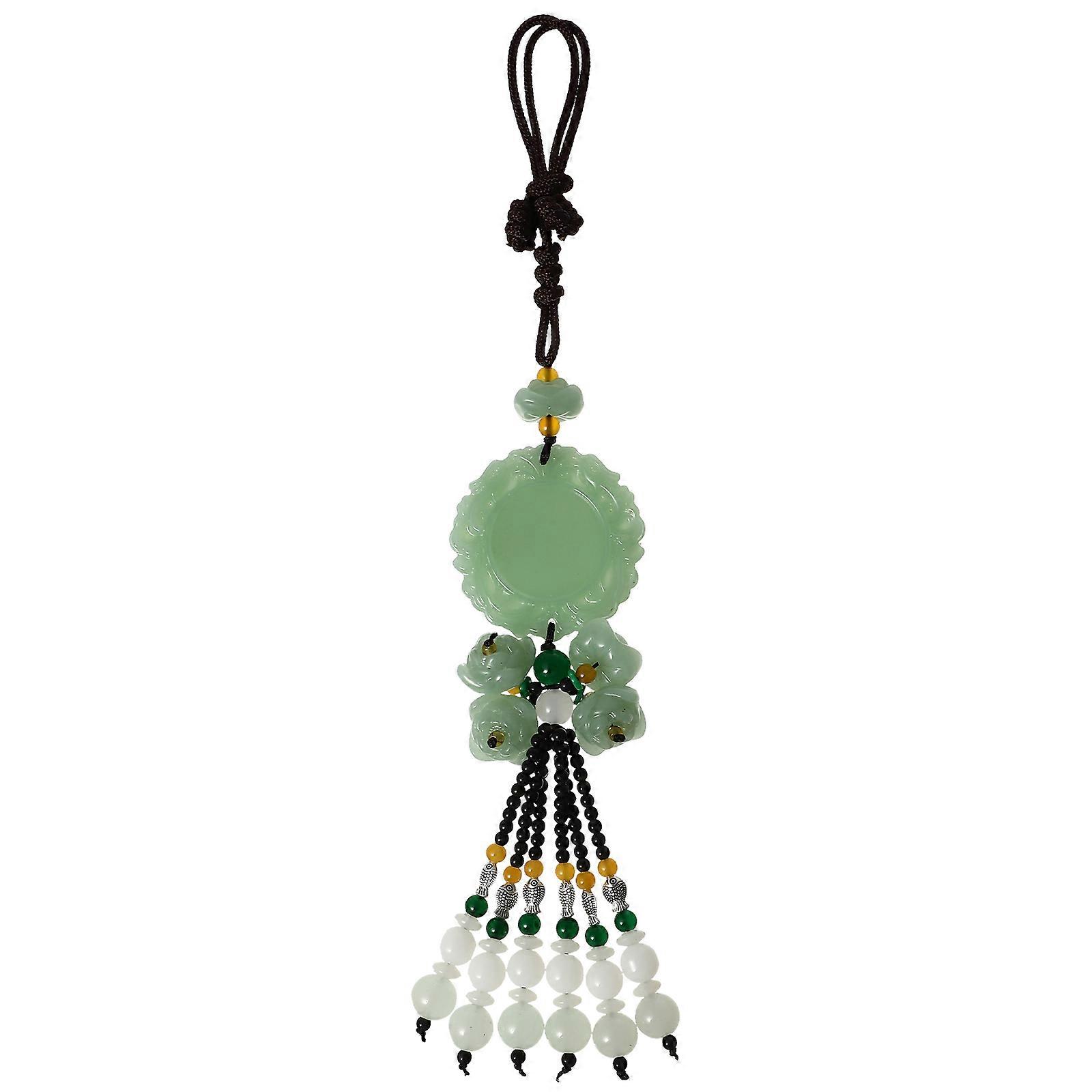Green Car Jade Pendant for Decor Use Made of Synthetic Material Nice Color Compact Size