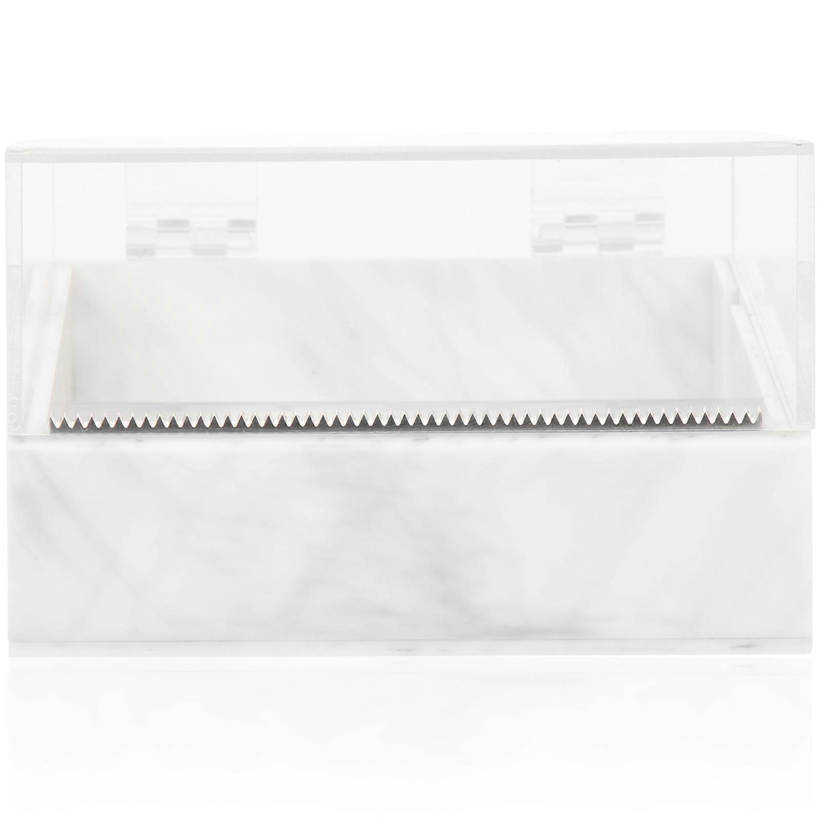 Tape Cutting Tool For Eyelash Extensions And Crafting White Acrylic Rectangular Shape Organizing Holder 1Set