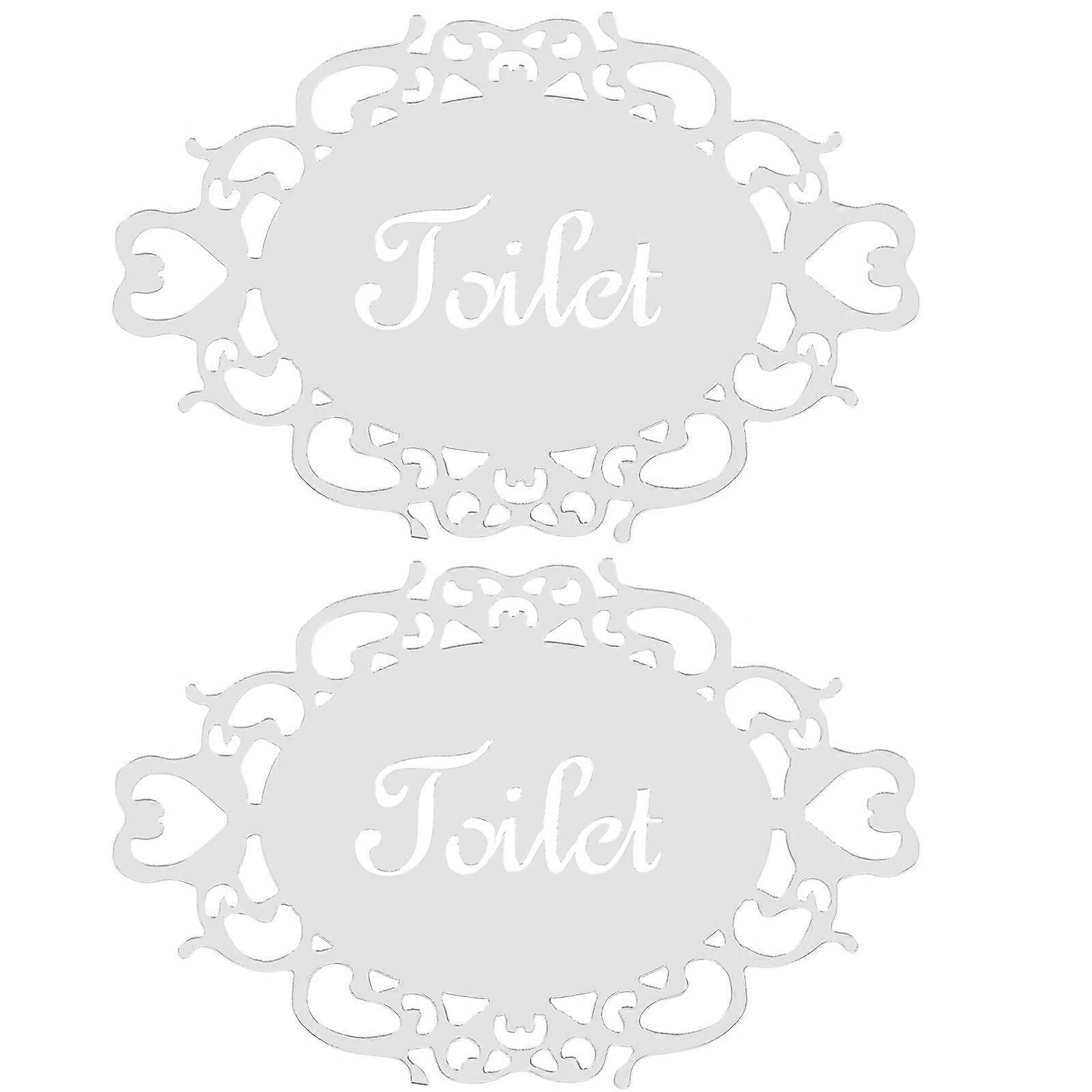 Acrylic Restroom Sign for Home Clearly Visible and with Self Adhesive Design 2pcs