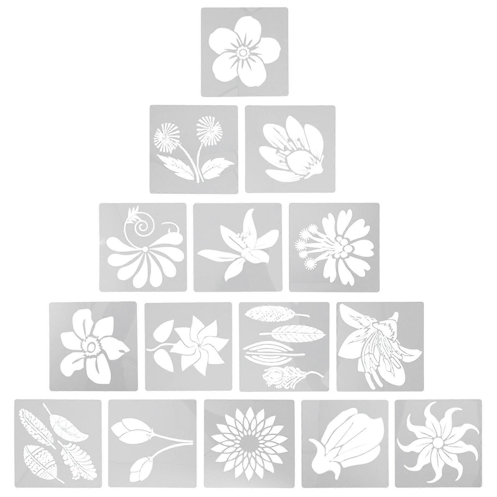Drawing Templates Stencil 18Pcs Reusable Aid For Kids And Students Designed For Weddings Anniversaries Featuring Elegant Flower Patterns