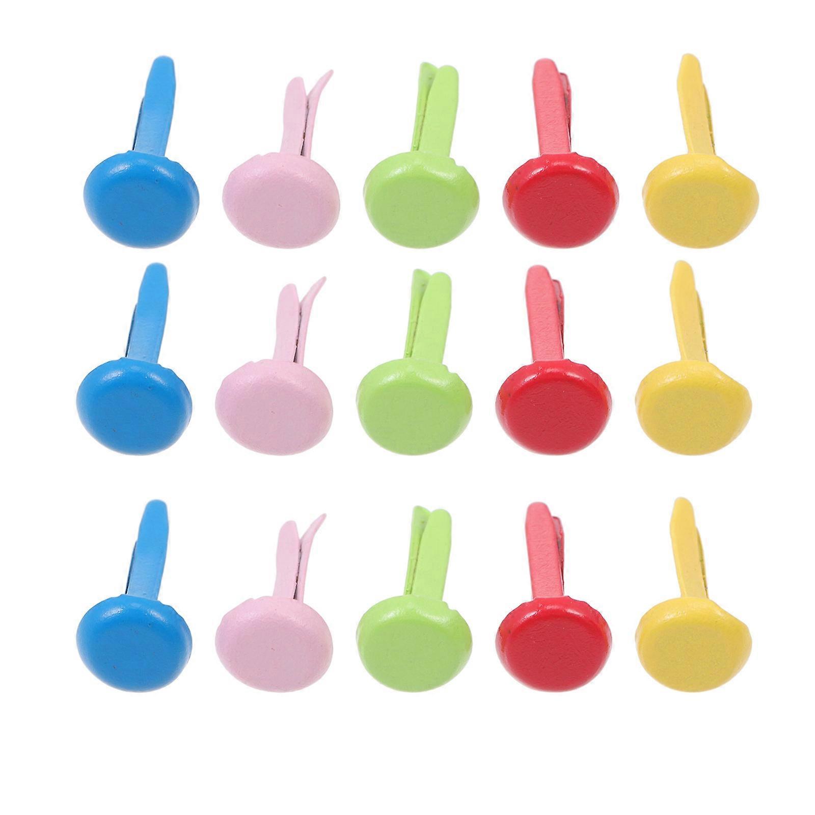120 Pcs Two-legged Nails for DIY Crafts with Assorted Colors Alloy Material
