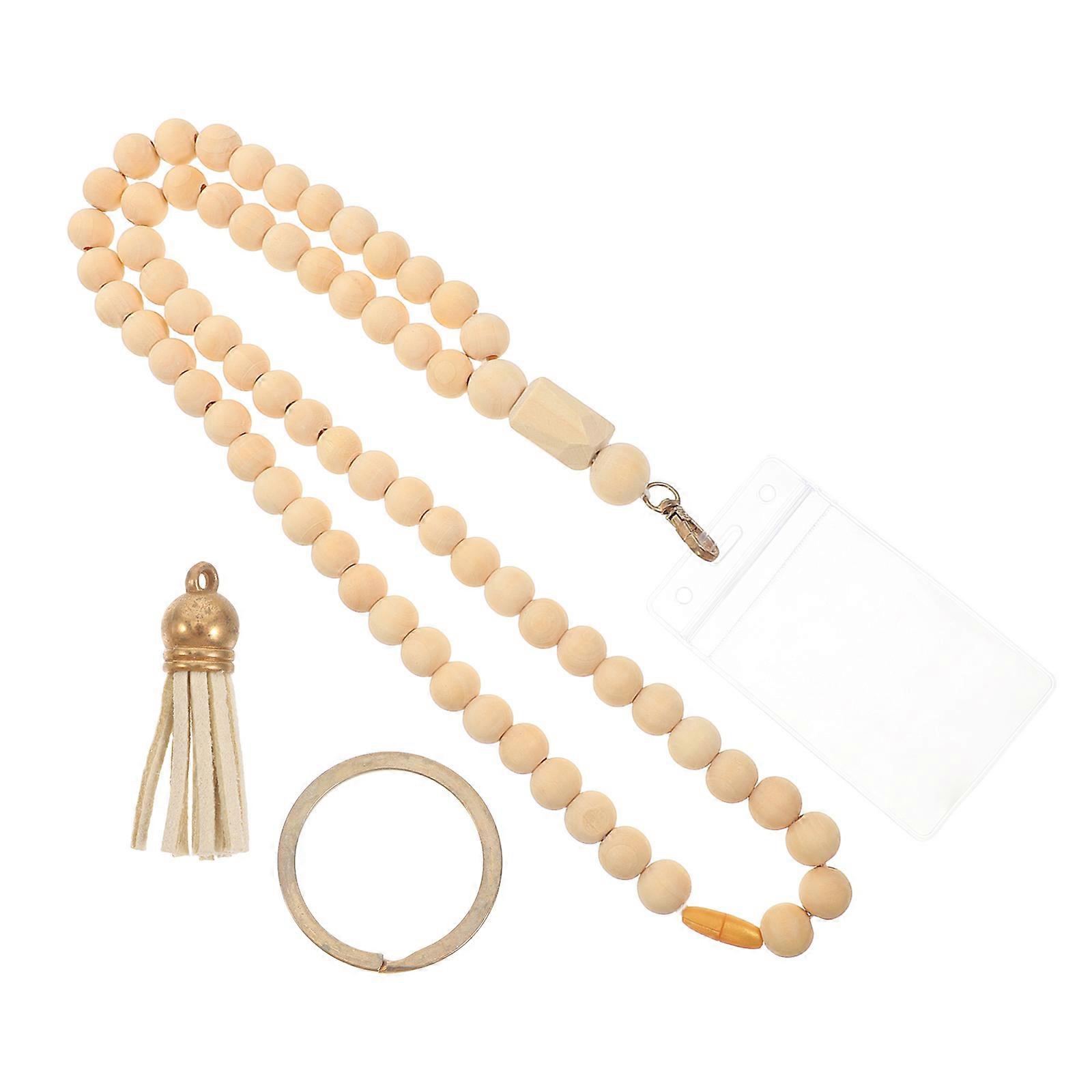 Elegant Beaded Neck Chain For Id Holders And Keys Workplace Use Multi Color Tassel 1 Set