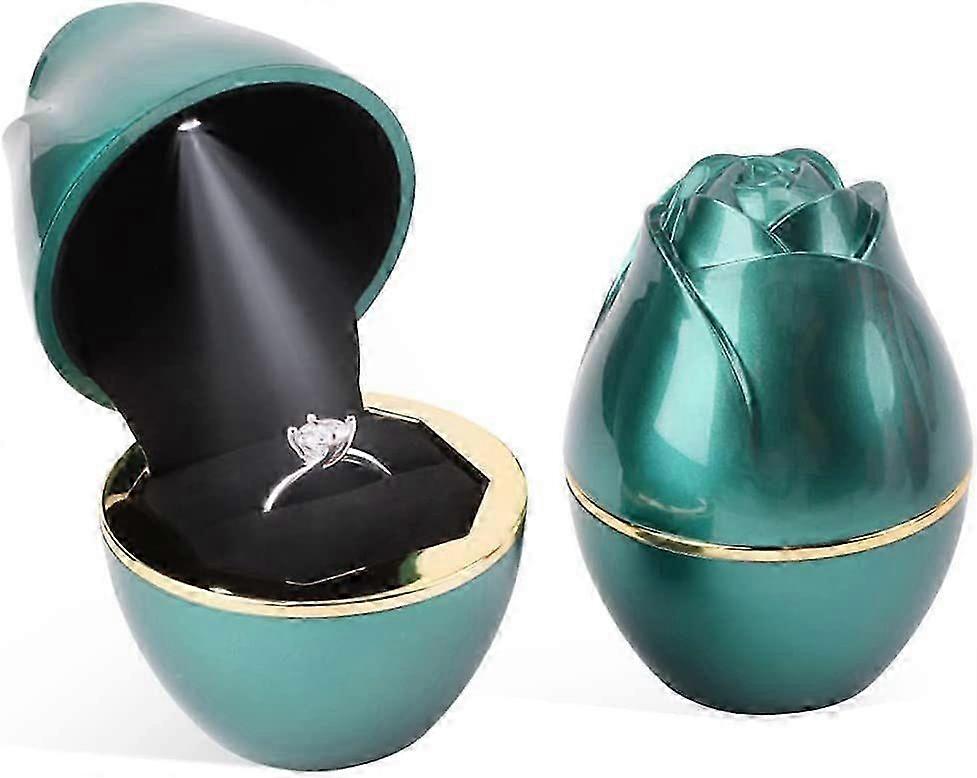 Ring Box LED Light Rose ékszer tok Ékszer kijelző Ajándékdobozok a javaslathoz Jegygyűrű doboz