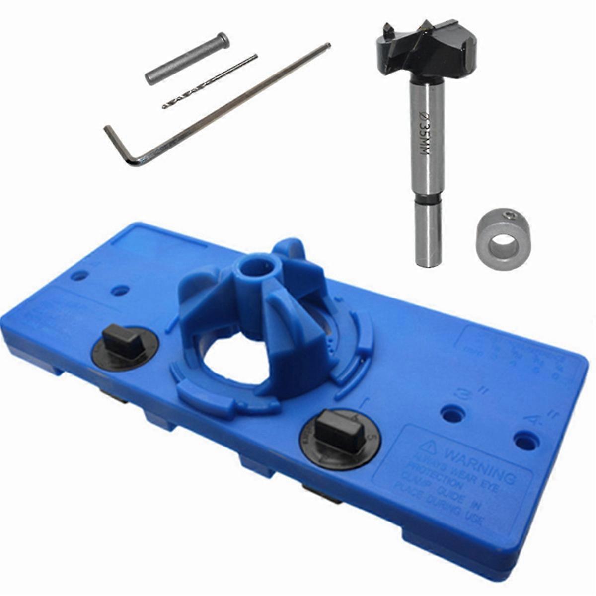 2 Pcs 35mm Concealed Hinge Drilling Hinge Hole Saw Jig Drilling Guide Locator Hole Opener Cabinets W