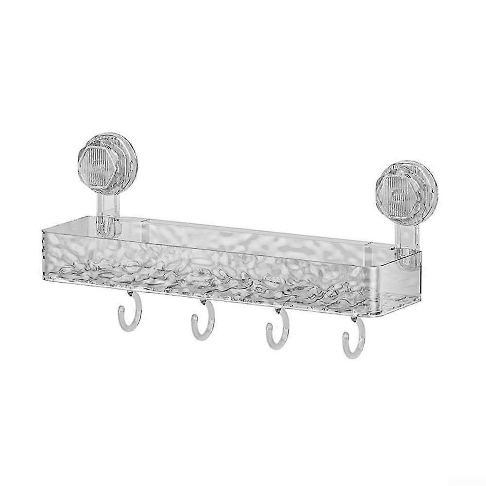 Suction Cup Rack PET Material Transparent for Bathroom and Kitchen Organization Holds Various Items Securely