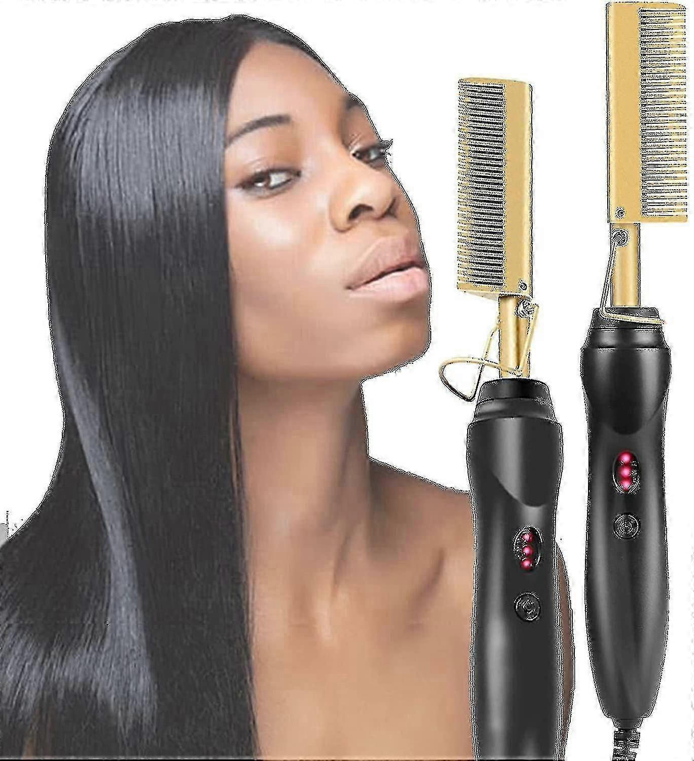 Hot Comb Straightener, Ηλεκτρικό ισιωτικό για παχιά αφρικανική τρίχα, περούκες, γενειάδα, ανθεκτικό στη θερμότητα φορητό ψαλίδι 1pc-1