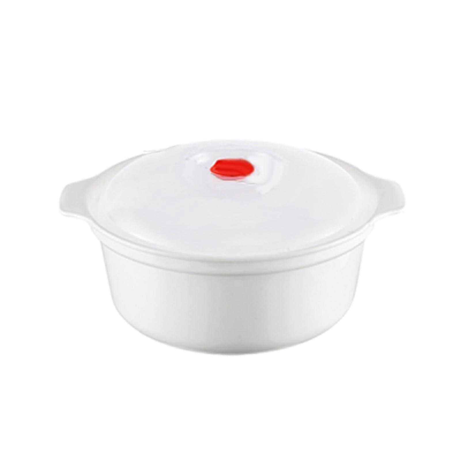 Stove Indian 4 Litre Lid Heating Dish Noodle Bowl with Handle Microwave Cookware (Red)