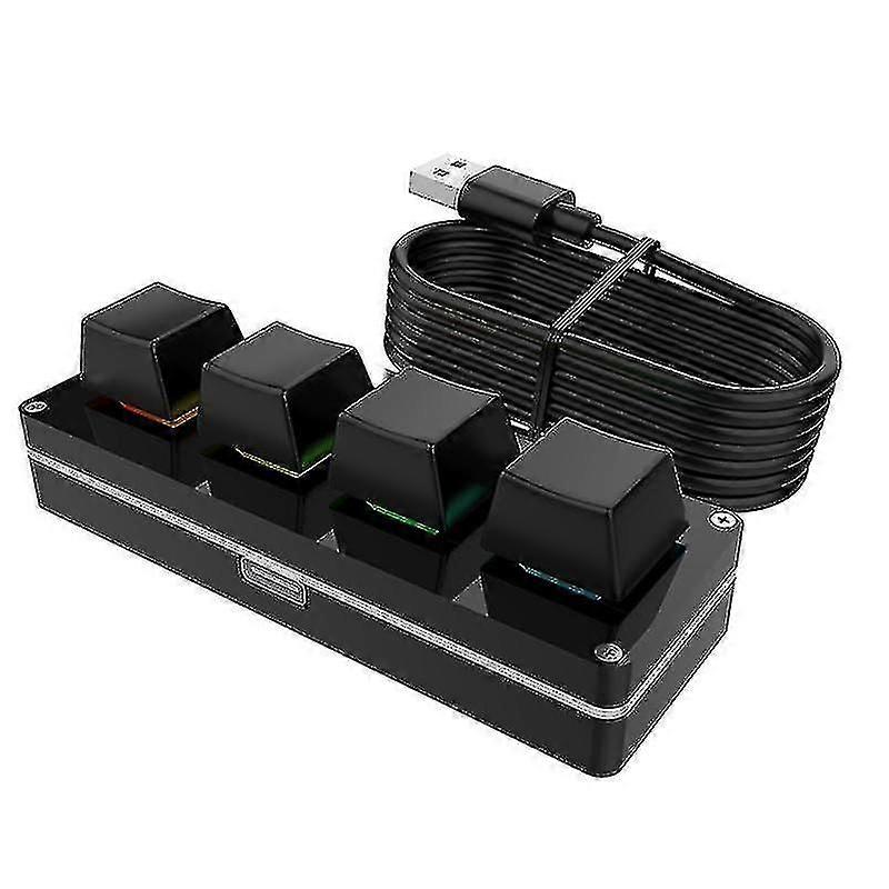 Tastiera meccanica programmabile hot-swap RGB personalizzata a 4 tasti con macro, per giochi, per Photoshop