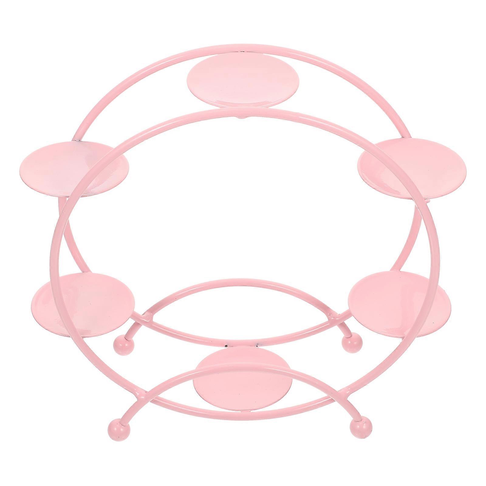 Pink Alloy Display Stand for Wallets Jewelry Suitable for DIY Crafts and Collectibles Showing 360°