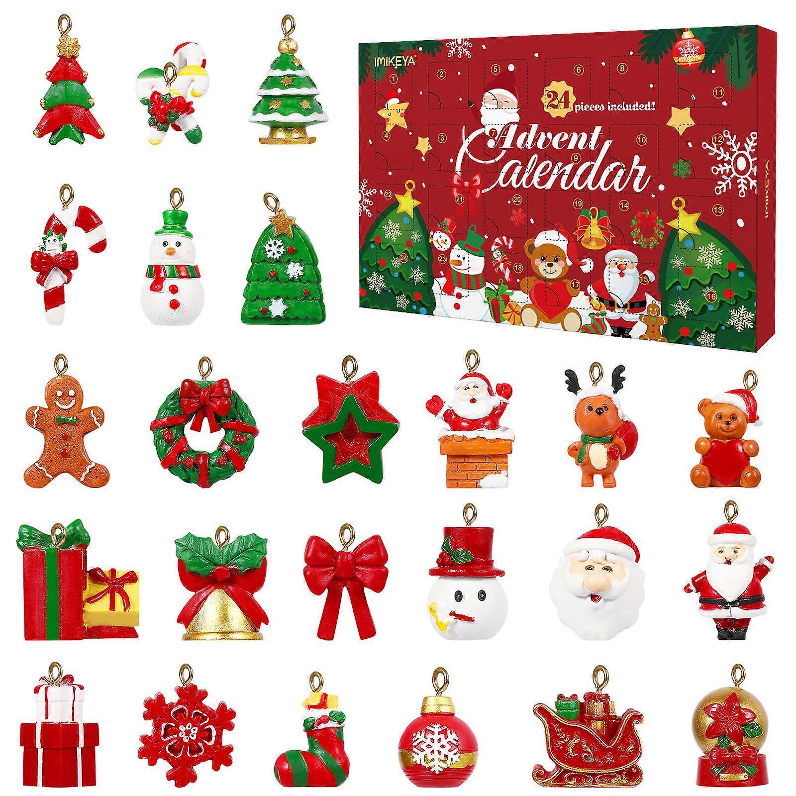 Mini Colorful Ornaments 24Pcs Resin Christmas Decorations For Kids Gift Perfect For Advent Calendar Countdown