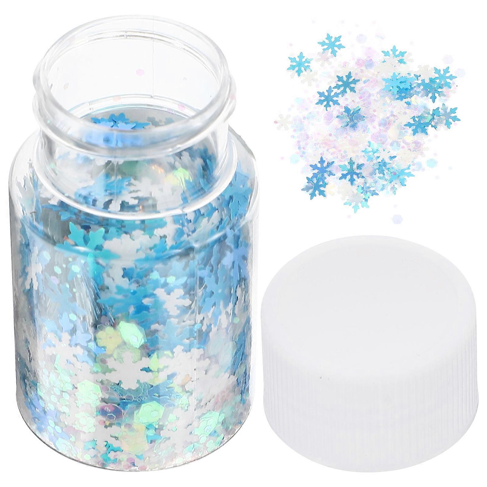 Creative Resin Snowflake Sequins for DIY Decor Projects Assorted Bottles