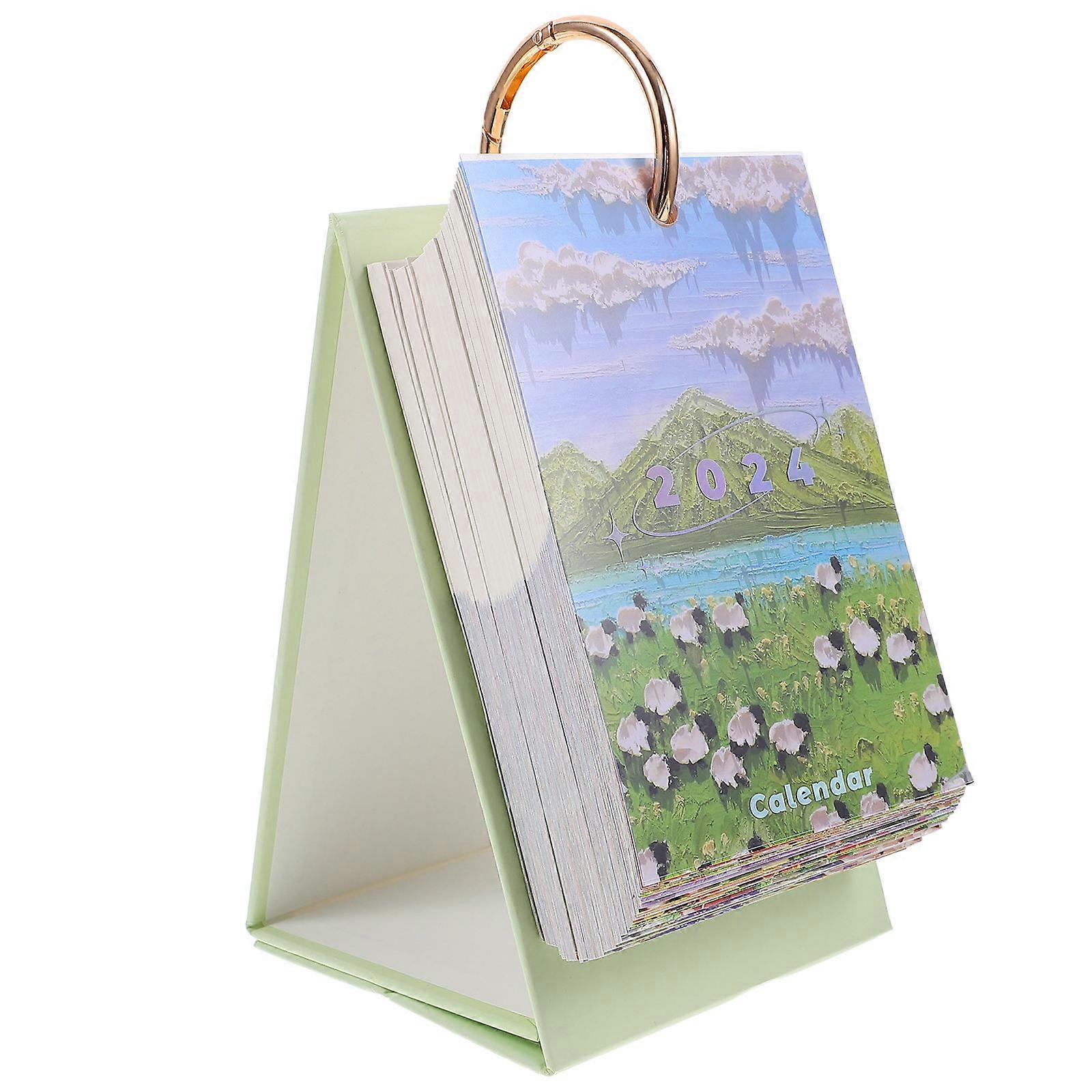 Simple Style Desk Calendar For Teachers And Office Workers Rectangular Shape With Reminder Function 1Pcs