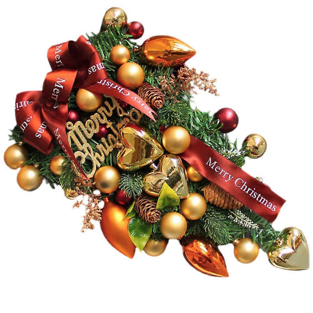 Christmas Bow Wreath for Front Door Decoration Multi Colored Plastic Easy Hang Size 24 Inch