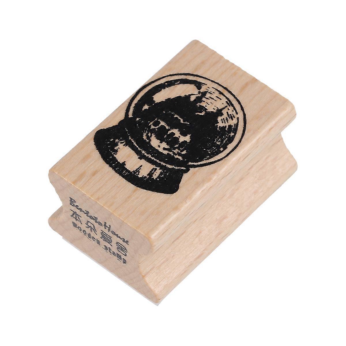 Small Stamp Wooden Christmas Stamper Designed For Drawing Plaything Light Yellow Color Comes In 1Set