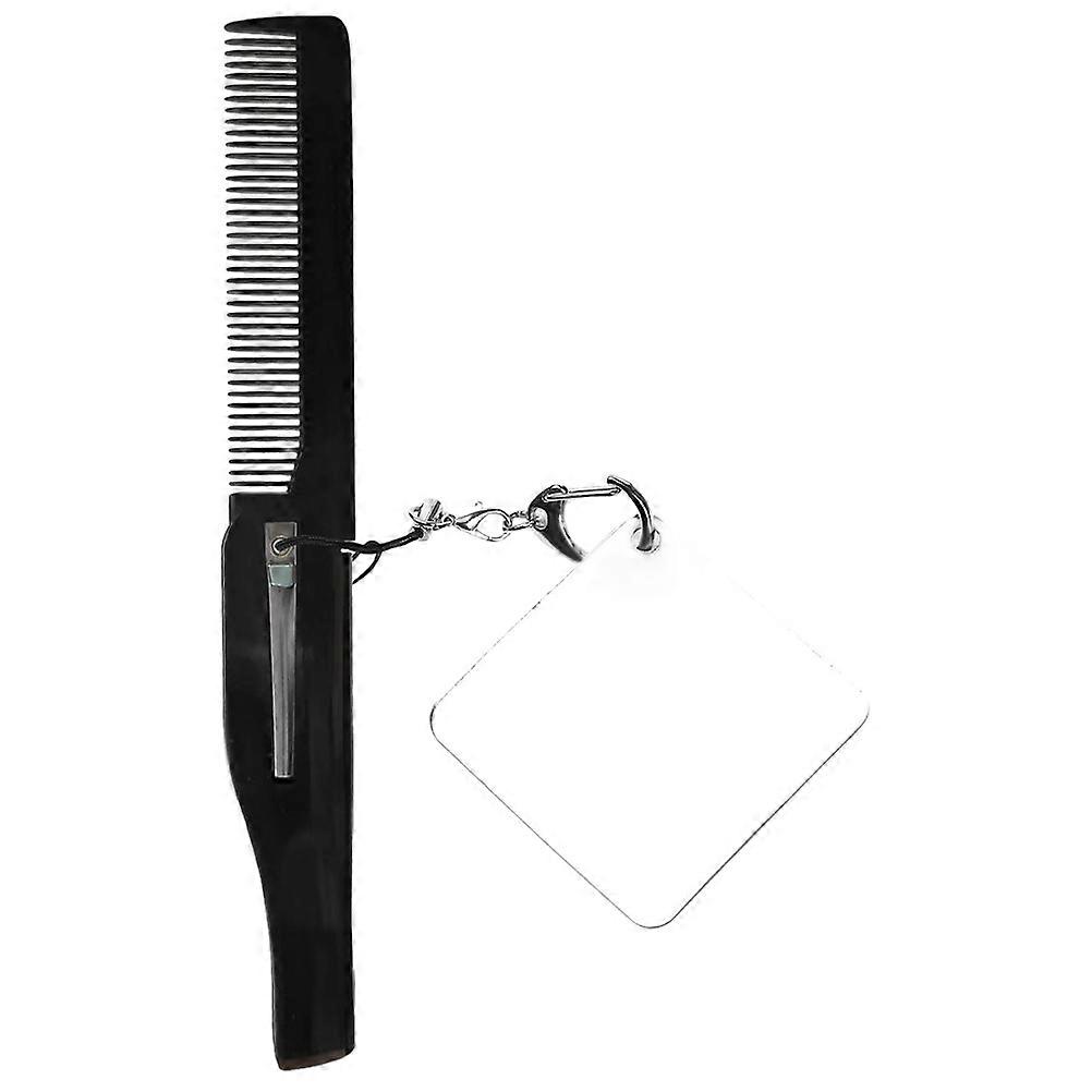 Portable Foldable Comb Travel Pocket Beard Comb with Fine Tooth Black for Men Home Use