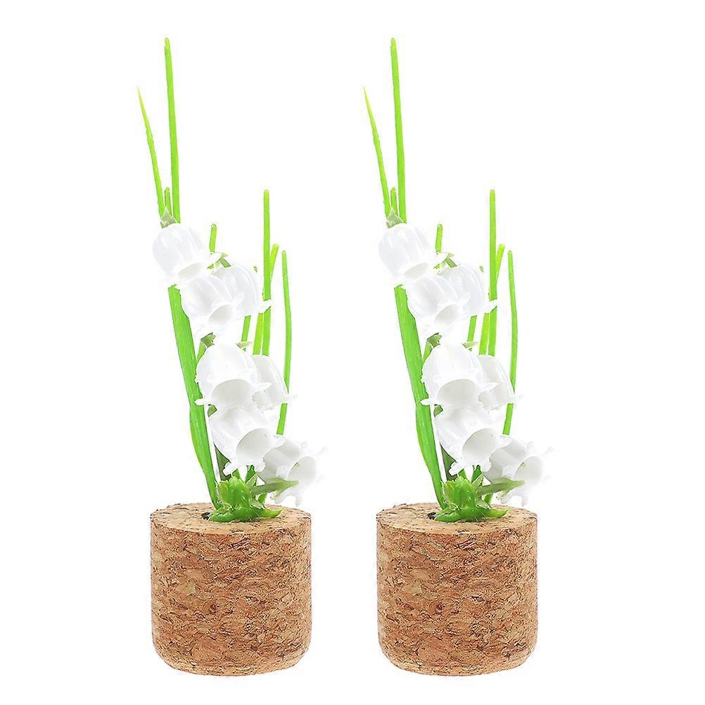 Succulents Car Air Vent Decoration with Cork and Plastic Material for Interior Greenery 2pcs