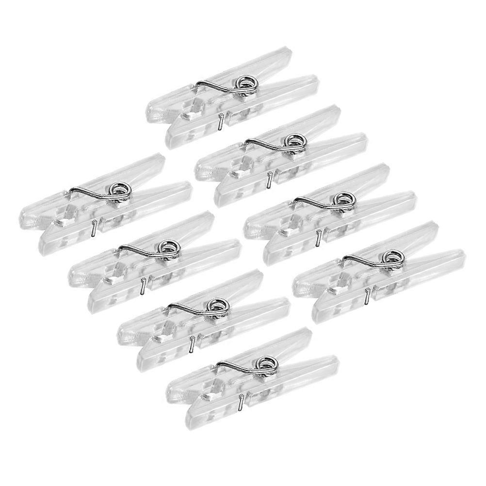 Transparent Plastic Clothes Clips for Daily Use Spring Hanging Clamps 100pcs