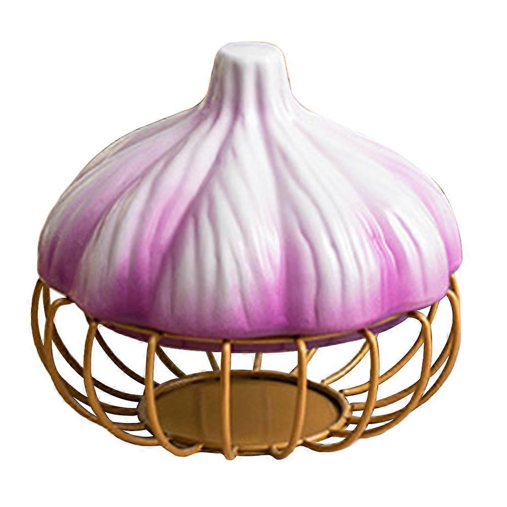 Convenient Garlic Basket Garlic Shape Kitchen Container 17X17Cm Ceramic Storage 1Pcs