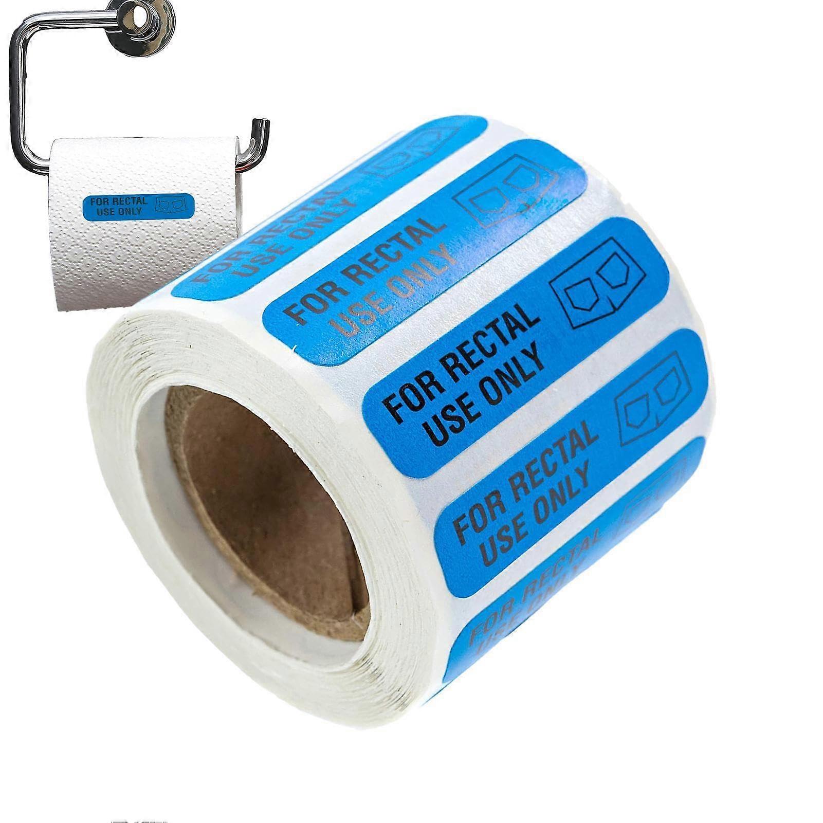 Stickers for Rectal Use Only Blue 500-Count Permanent Adhesive Gag Sticker for Adults Funny Joke Label