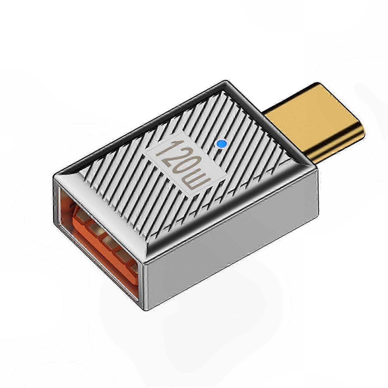Compact USB-C Adapter for 120W Charging and 10Gbps Data Transfer Portable Universal Converter for Type-C Devices