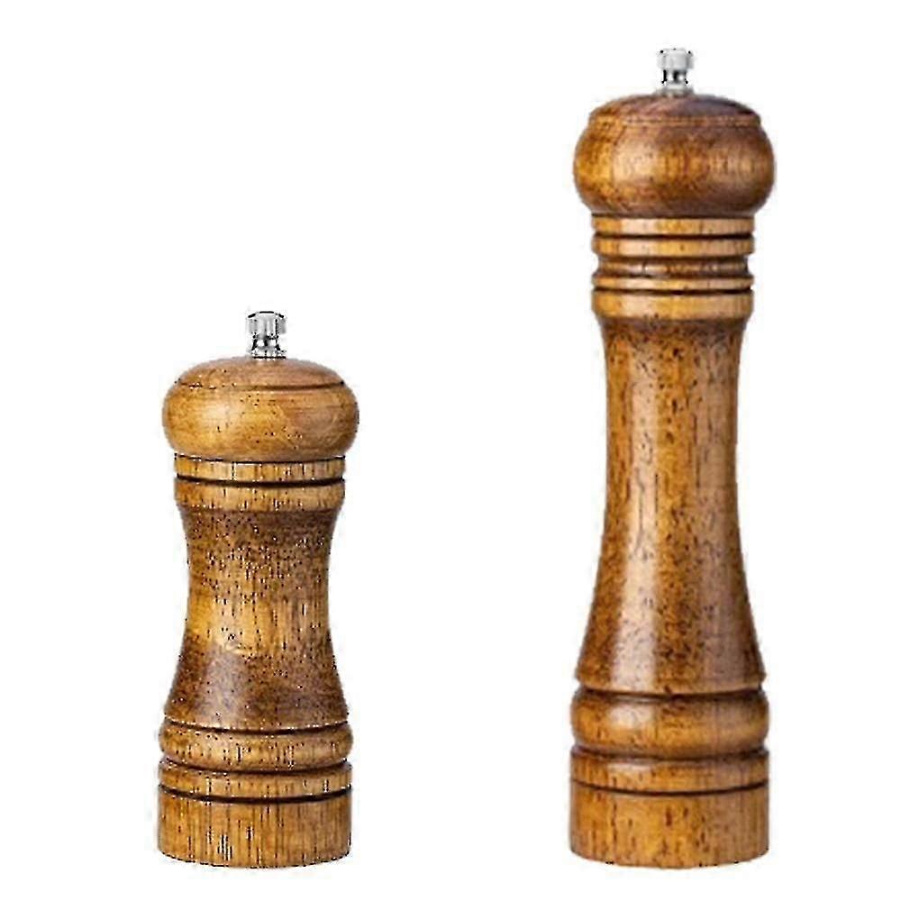 Salt And Pepper Grinder Mill Spice Shaker Solid Wood With Adjustable Ceramic