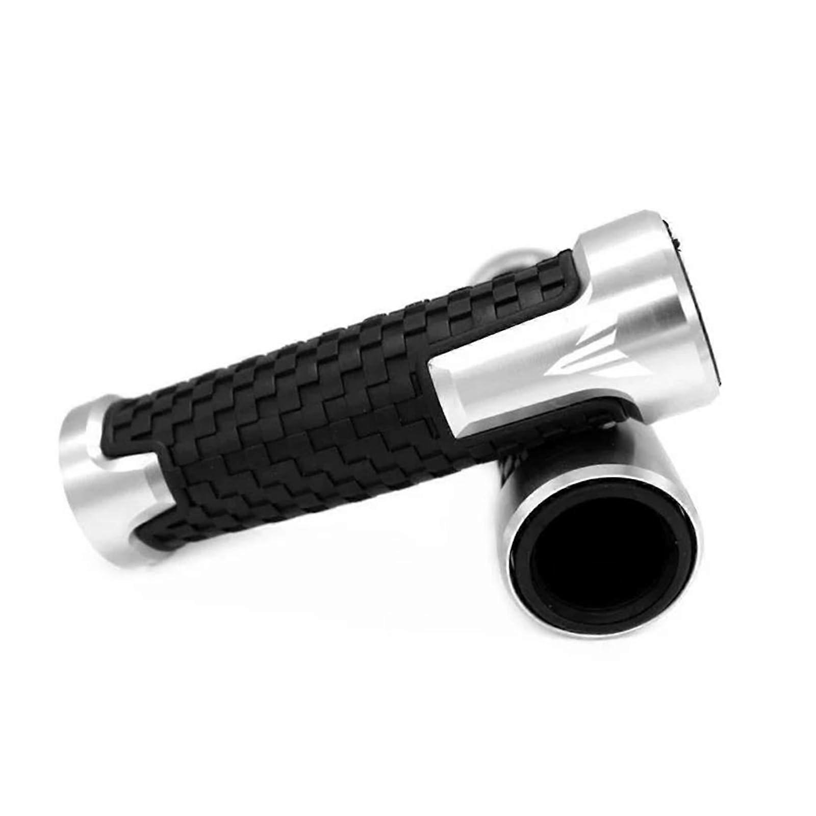 Motorcycle Handlebar Grips Rubber, Anti Slip For Yamaha MT07 MT09 MT10 FZ07 FZ09 Tracer, Silver A