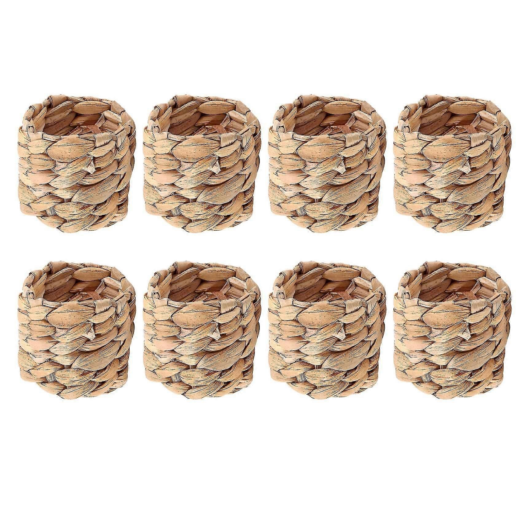 8Pcs δαχτυλίδι χαρτοπετσέτας νερού στυλ χώρας, χειροποίητο δαχτυλίδι χαρτοπετσέτας άχυρου, φυσική χαρτοπετσέτα αγροικίας