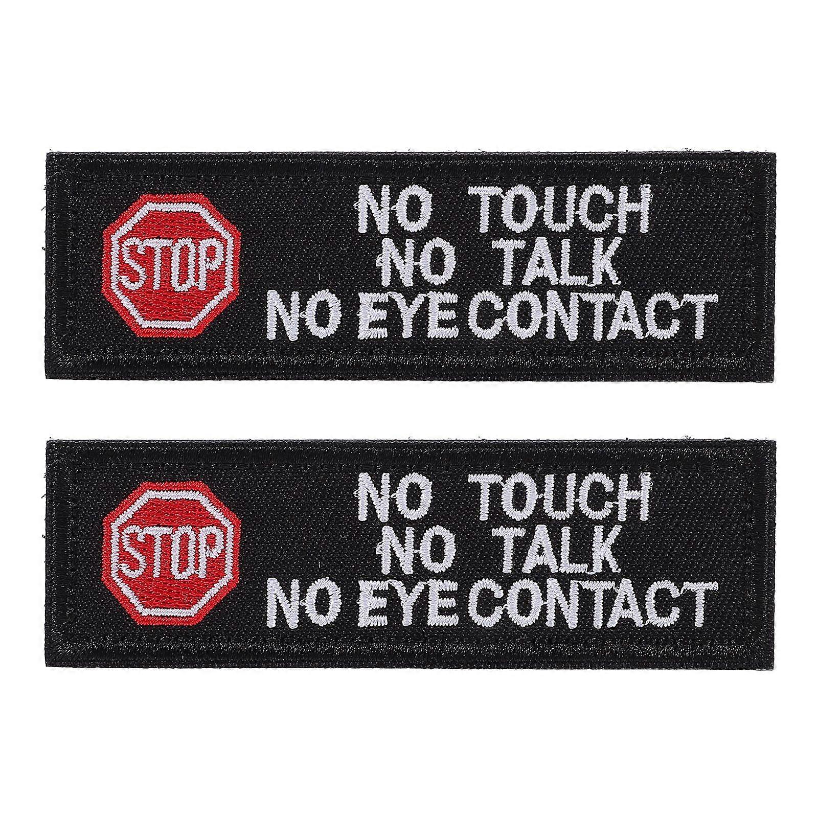 2pcs Embroidered Service Dog Patches No Touch No Talk No Eye Contact Patches Dog Identification Patches For Dogs Do Not Pet Patches Pet Harnesses