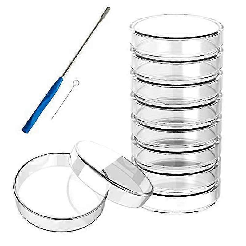 Petri Dish Glass with Lids 60x15mm 10Pcs Inoculating Loop