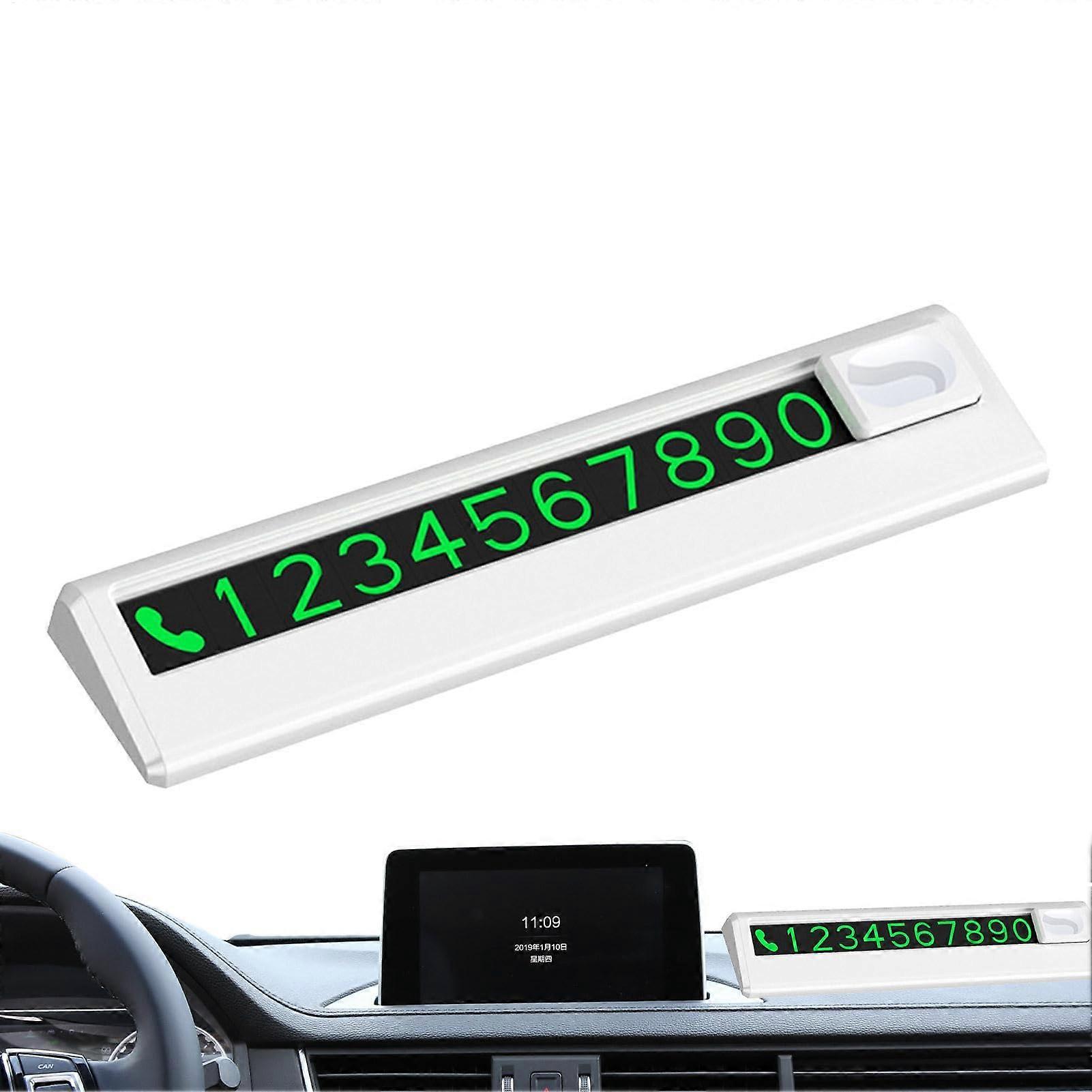Parking Card Number Plate Car Phone Number Plate Temporary Parking Card Luminous Magnetic Markings White