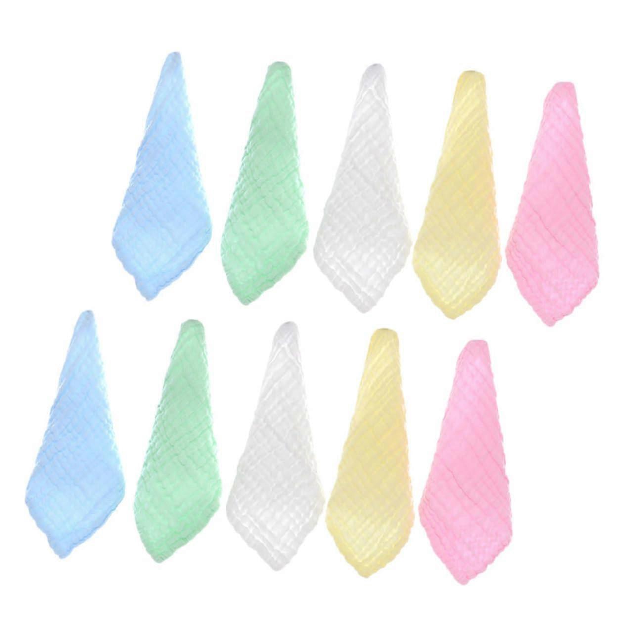 Newborn Washcloths 10 Pcs Soft Cotton Baby Face Towels High Absorbency Breathable Fabric Multipurpose