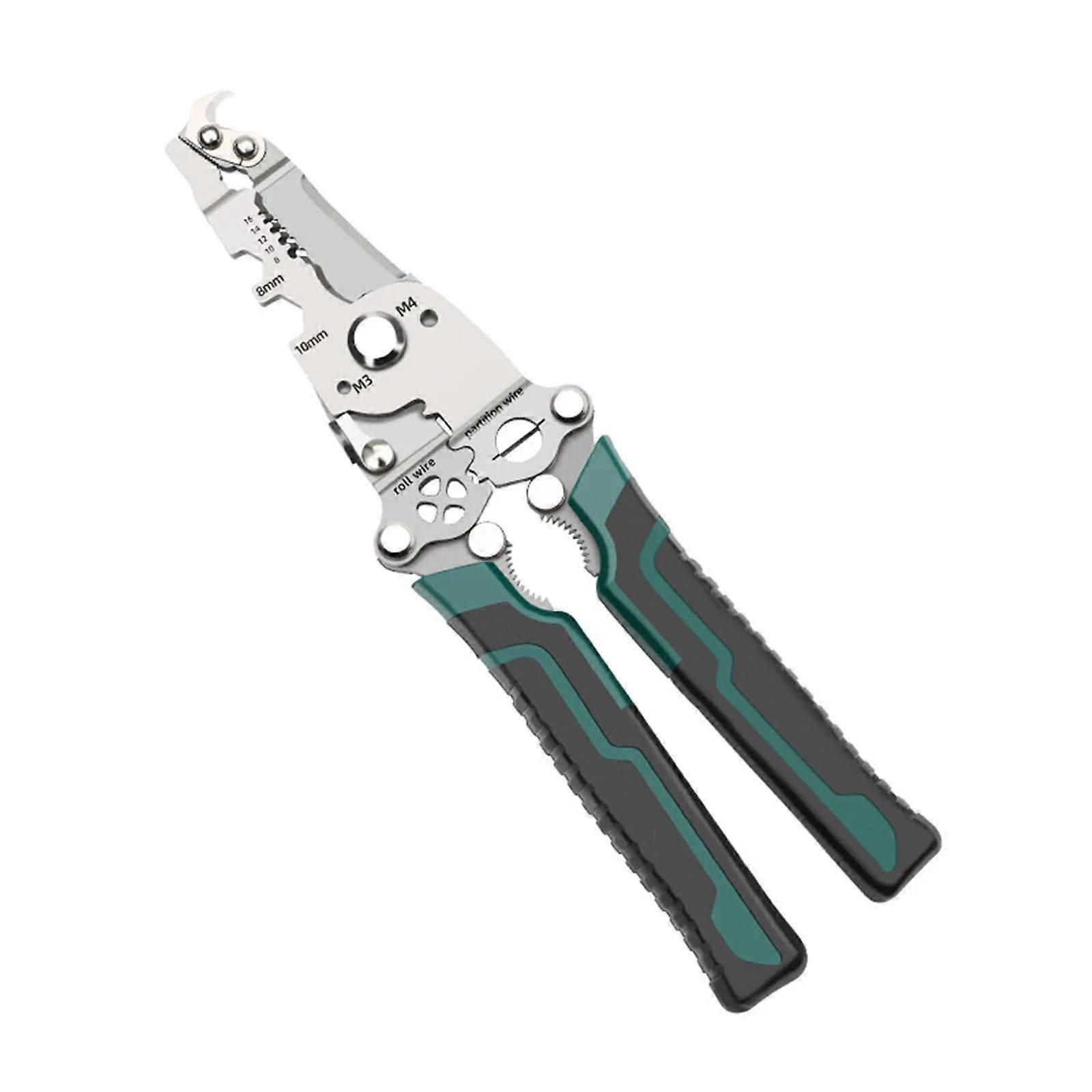 Multifunctional Foldable Wire Stripper With High-Hard Cutting Edges, Crimper, Cable Cutter, Pliers, 1 Piece