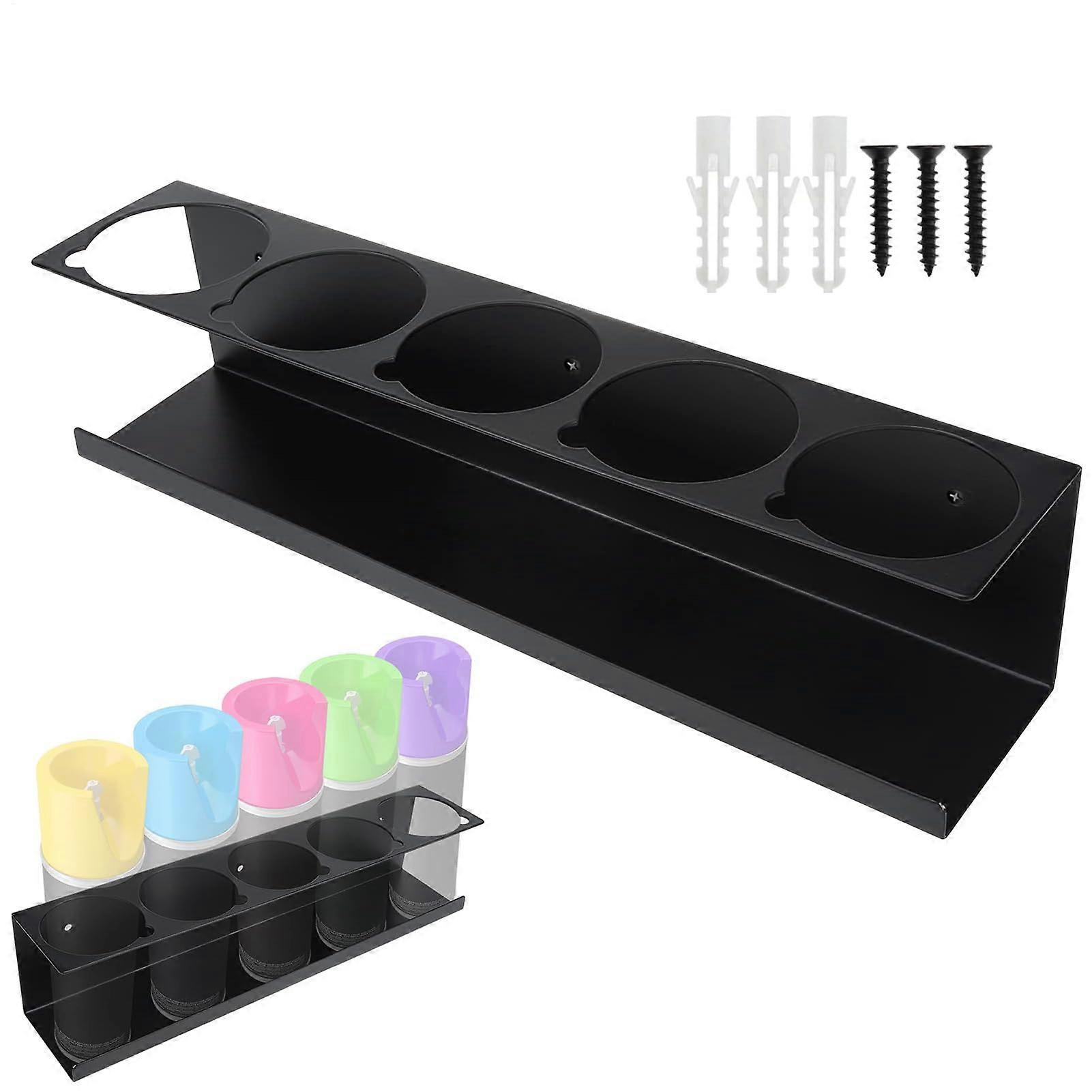 Wallmounted spray can organizer for workshops, aerosol display, spacesaving storage