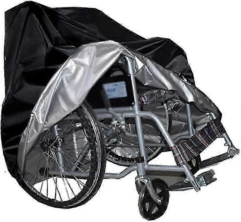 Wheelchair Rain Cover and Protective Cover for Mobility Scooters: Oxford Cloth, Dustproof & Rainproof with Bottom Elastic Rope, 115x65x90CM Size