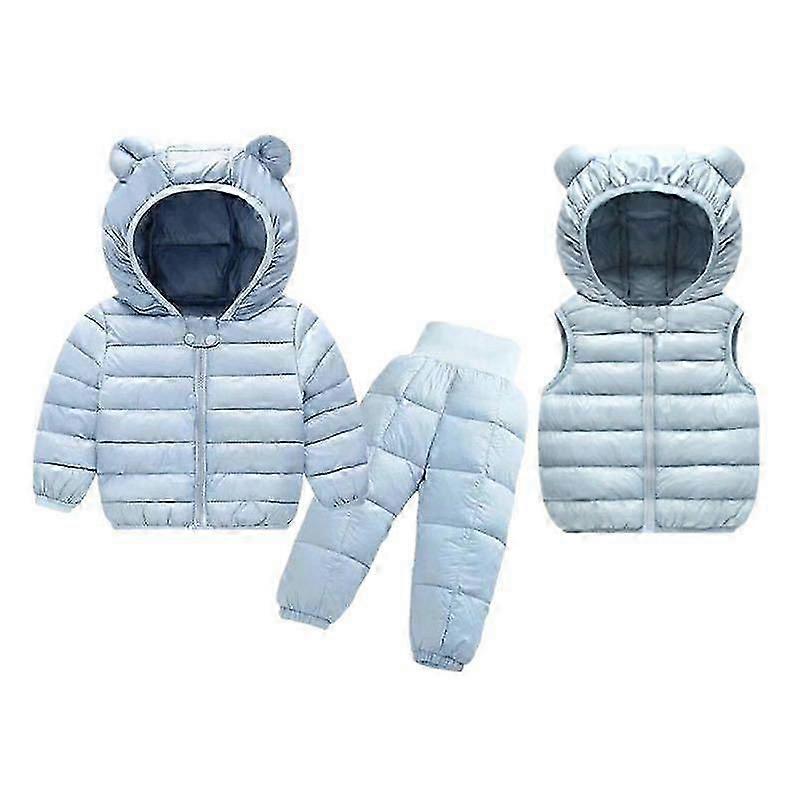 Toddler Winter Baby Kids Clothing Sets Warm Faux Down Jacket Clothes Sets Children Kids Snowsuit Coats Vest Pants OverallsKIDS Outfit Sets