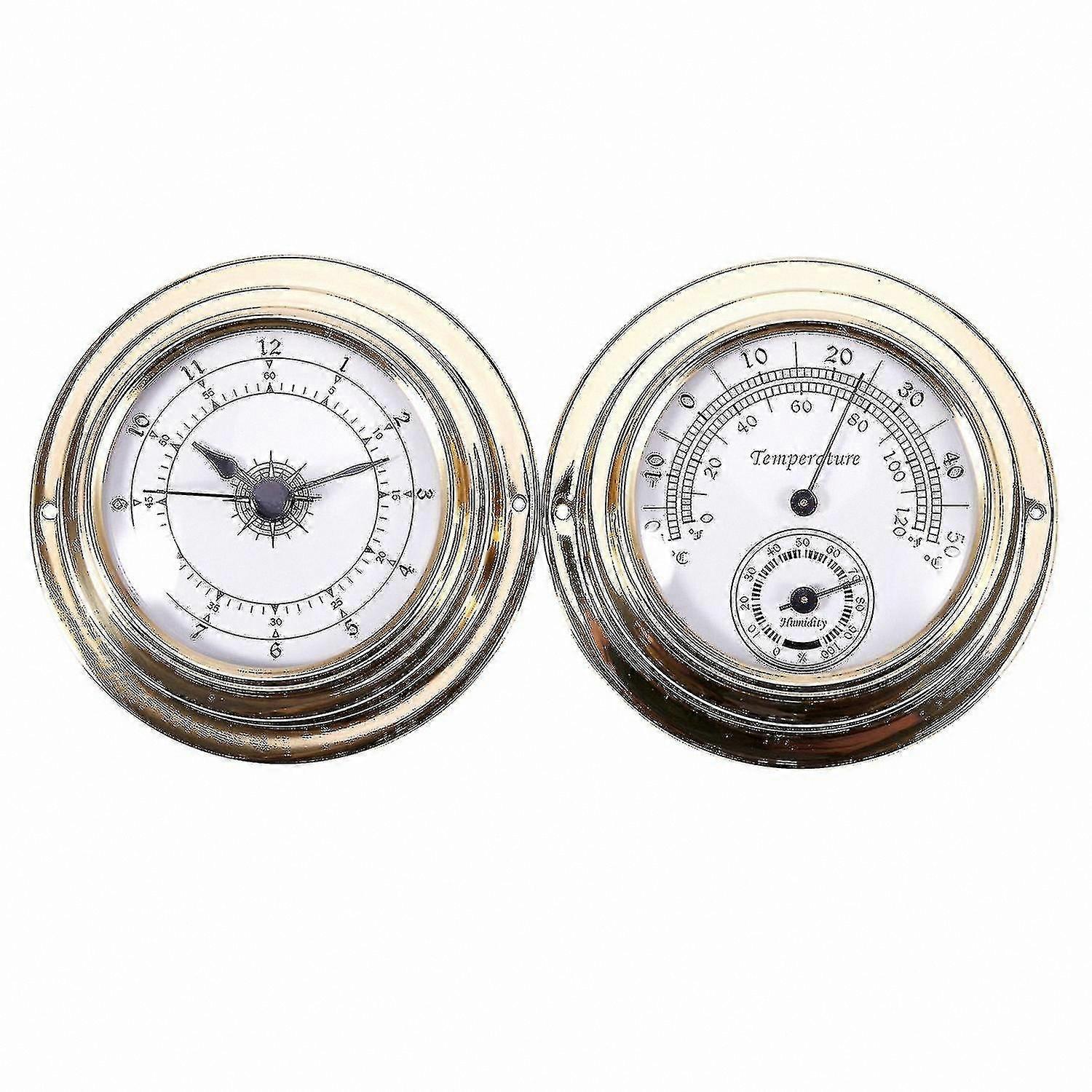 Weather Station Set with Thermometer, Hygrometer, Barometer, and Clock