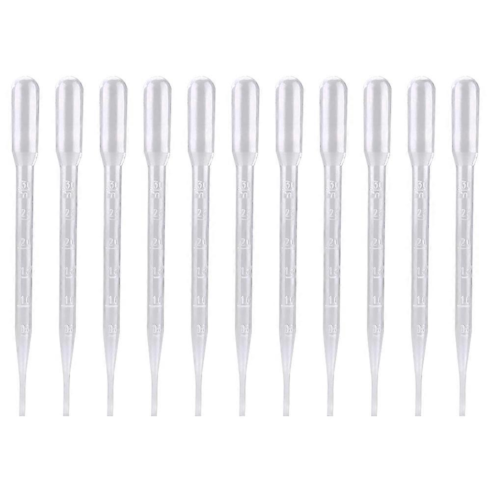 Transparent Plastic Pipettes for Experiment Use 3ml Graduated Droppers Set of 300pcs