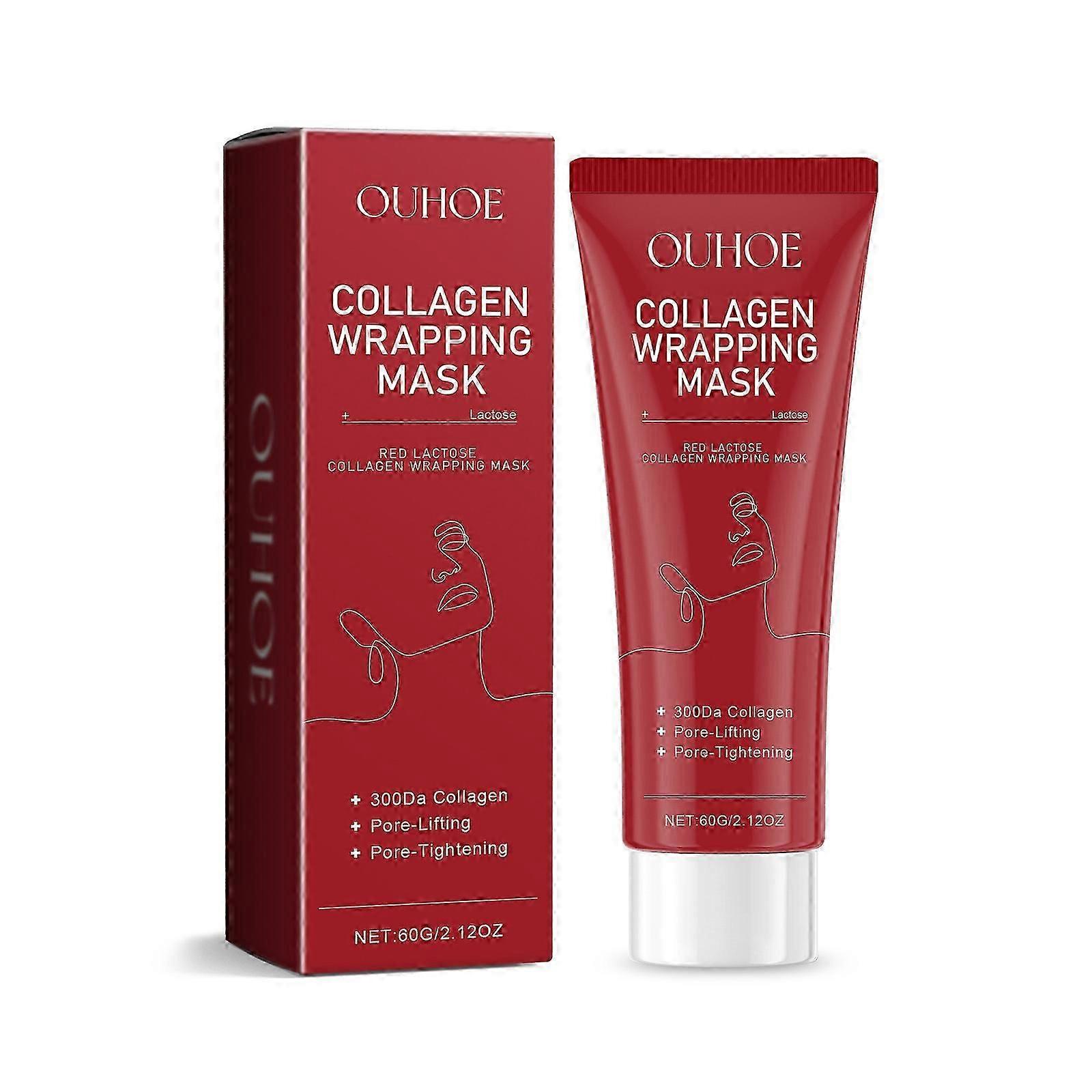 OUHOE red lactose collagen peeling mask moisturizing, moisturizing, soft and firming skin moisturizing mask
