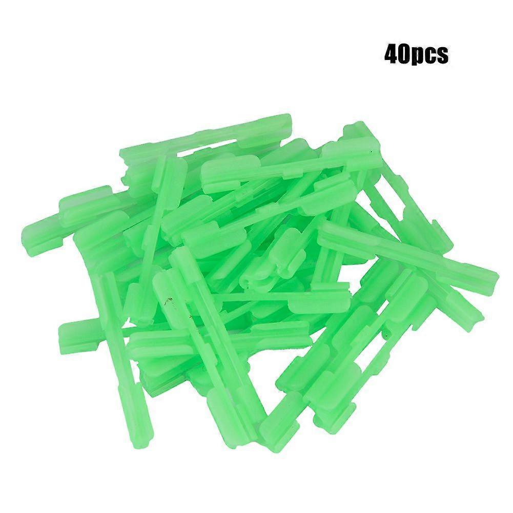 40 PCS Light Stick Clip on Holder Fit Rod Tip Night Fishing Fluorescent Glow Sticks (M)