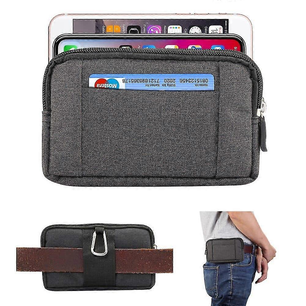 Multipurpose Horizontal Belt Case 2 Compartments Zipper for Coolpad...