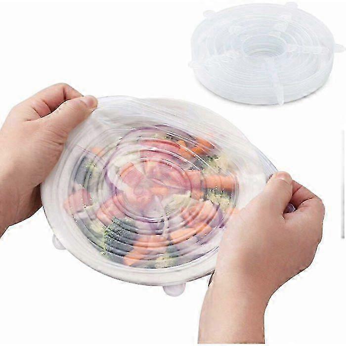6 Pack Silicone Stretch Lids, Different Size Silicone Covers, Flexible Silicone Lids